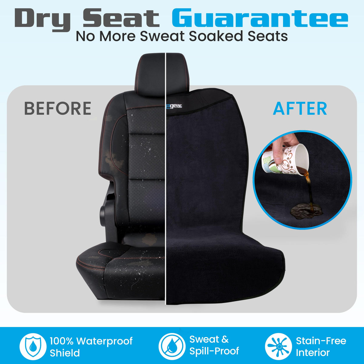 Waterproof Car Seat Cover & Protector, Black A883628