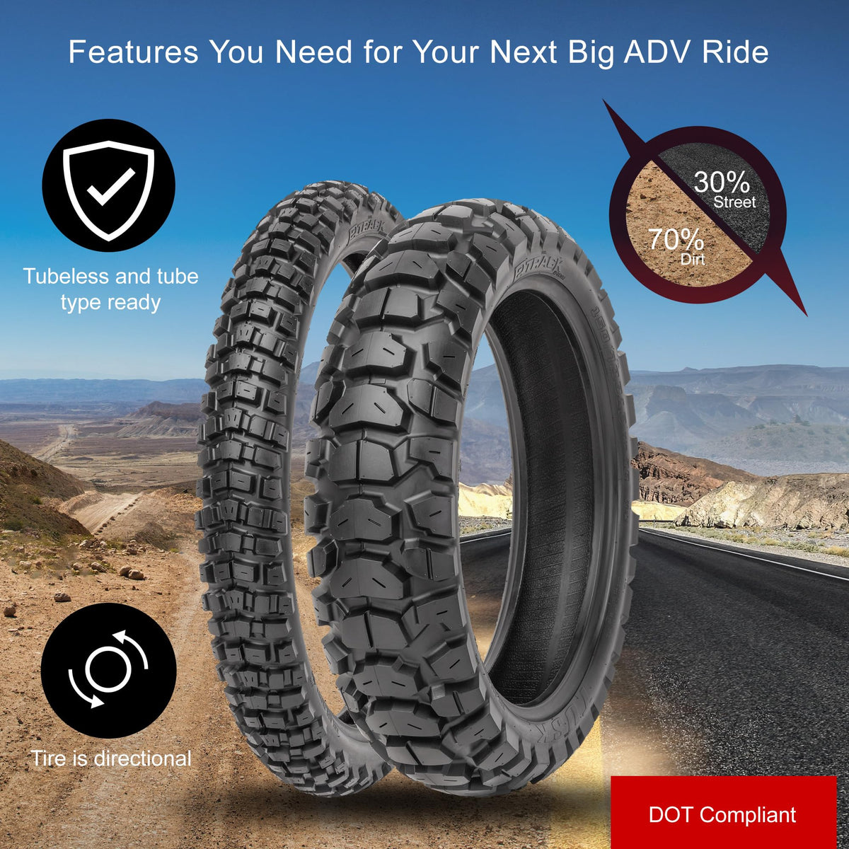 150/70B-17 Adventure Motorcycle Tire M4358