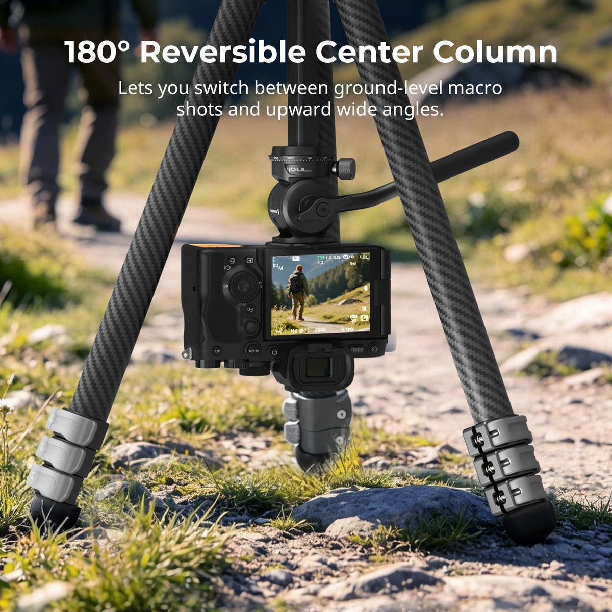 Carbon Fiber Compact Travel Tripod with Fluid Head I11676