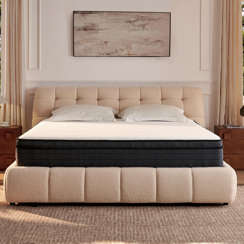 10 Inch Full Size Hybrid Mattress with Pocketed Coils & Gel Memory Foam B438