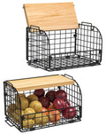 Stackable Wire Basket with Openable Top L580