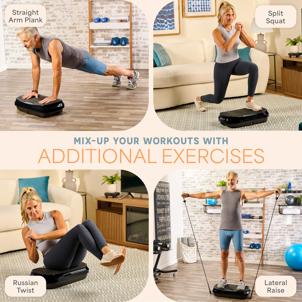 Mini Vibration Plate Exercise Machine with Resistance Bands T146