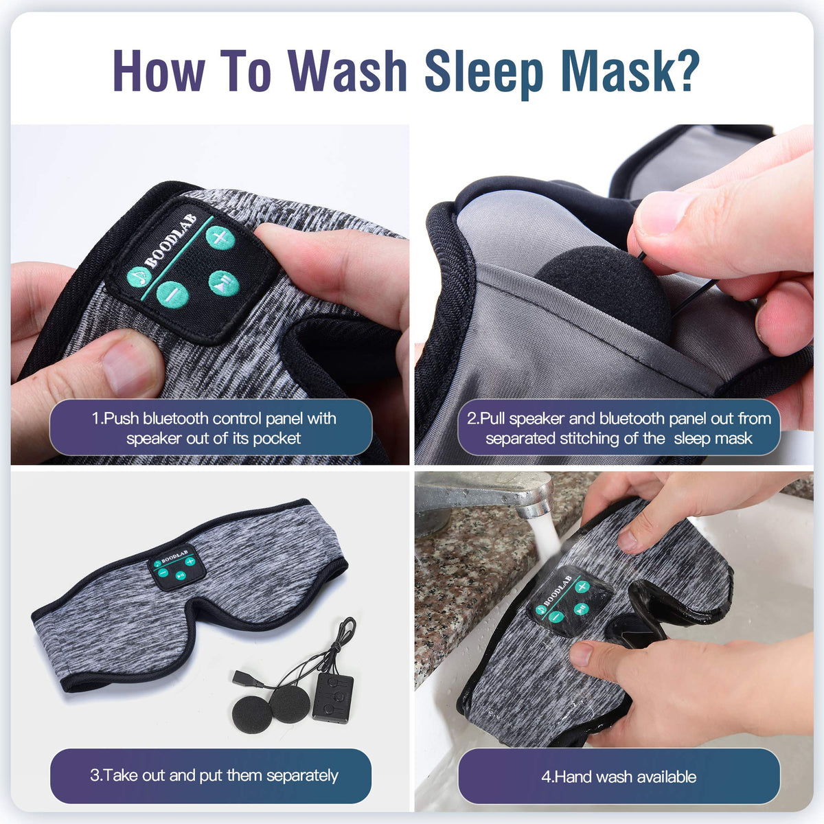 3D Sleep Mask with Bluetooth Headphones N954727