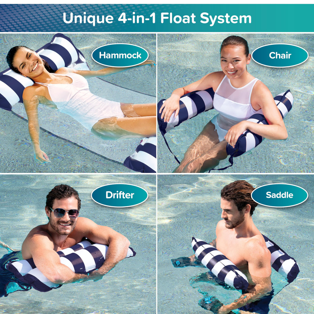 Light Blue, Navy & Burgundy/White Stripe 3-Pack Pool Float R723