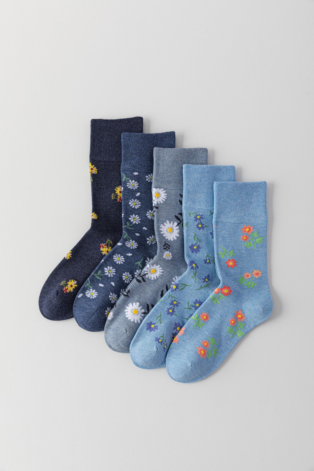 Bamboo Viscose Non Binding Crew Socks, 5 Pairs W4971