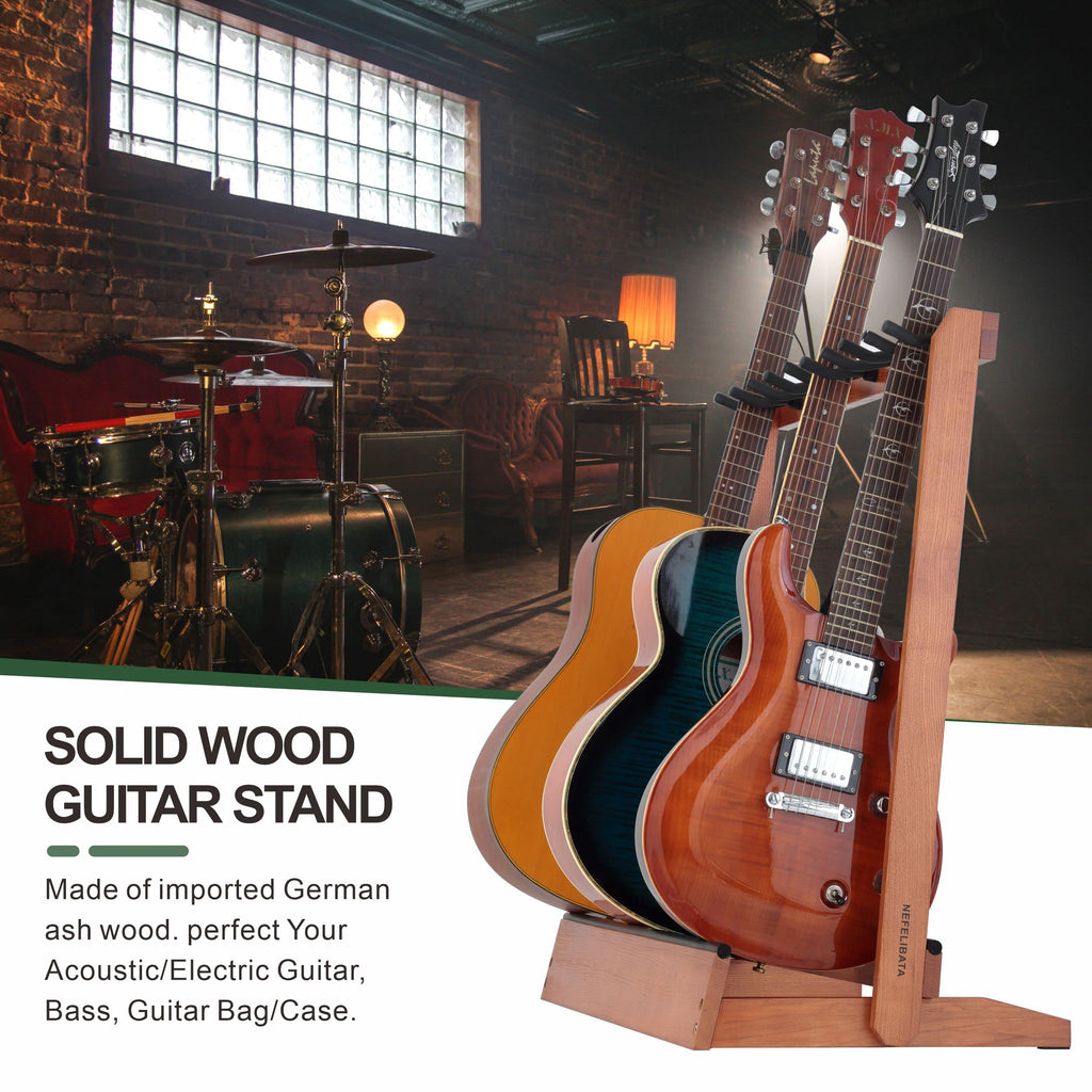 5 Holders Wooden Guitar Stand Floor Rack Q1527