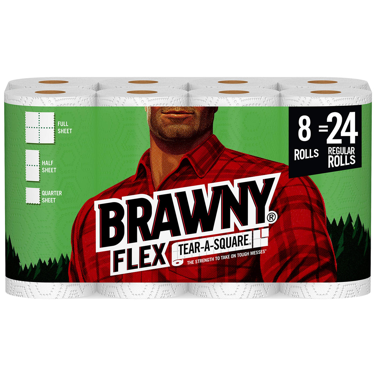 Paper Towels, 8 Triple Rolls, 3 Sheet Size Options X59709