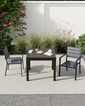 Aluminum Stackable Patio Dining Chairs Set of 2 Dark Grey O821