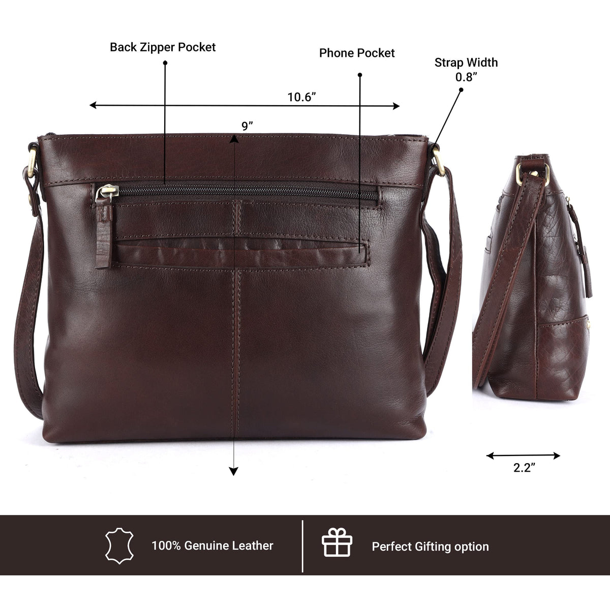 Soft Real Leather Womens Crossbody Handbags and Purses X814