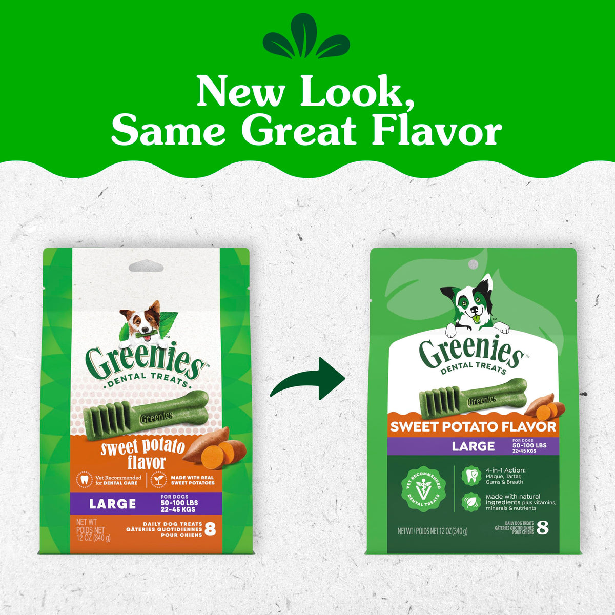 Large Natural Dental Dog Treats Sweet Potato Flavor 8 Count Z784