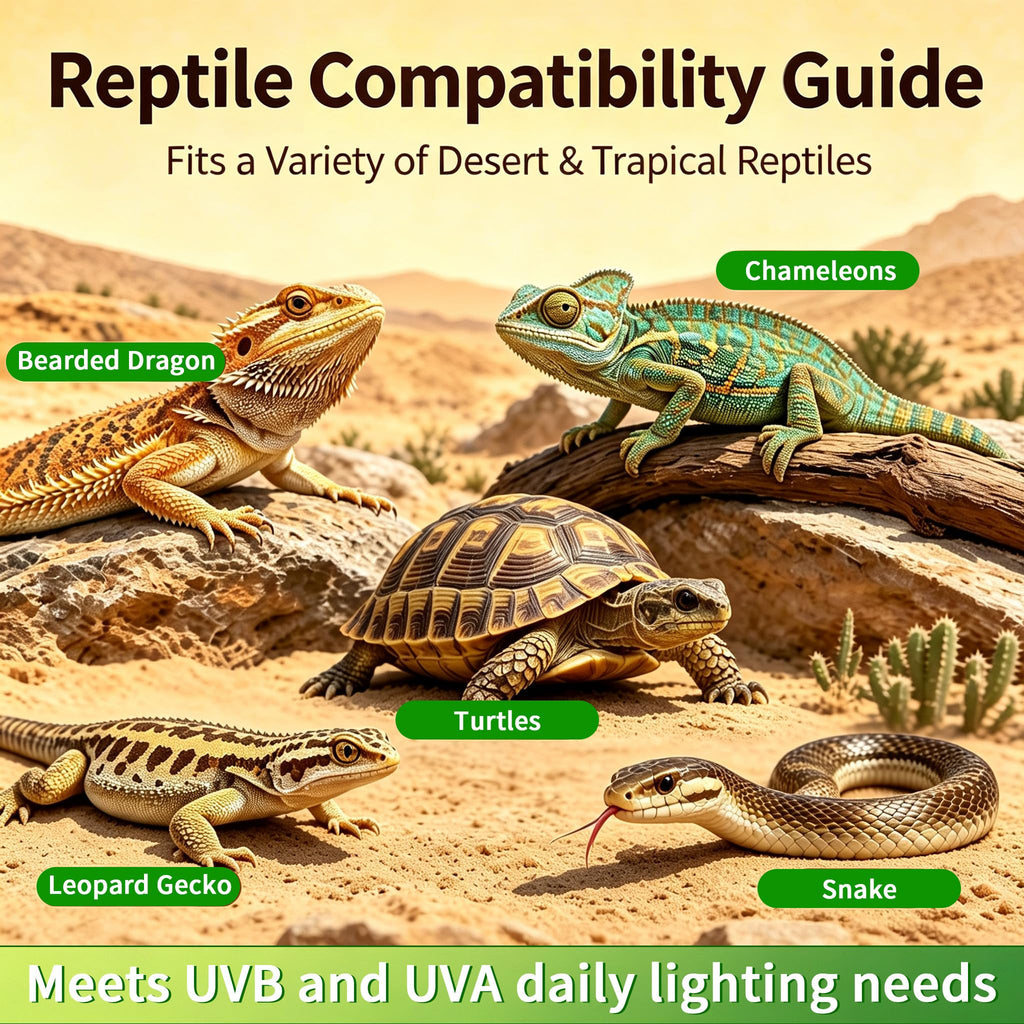 8W UVB Reptile Light Fixture Combo Kit with Timer J6608