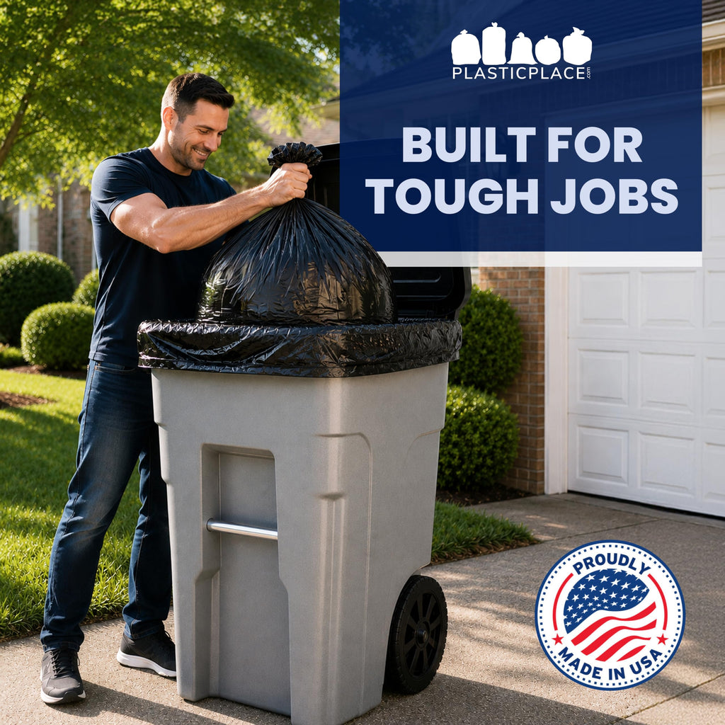 65 Gallon Black Heavy Duty Trash Bags 25 Count U432