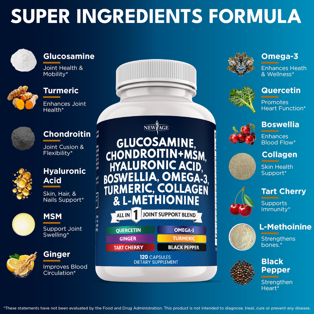 Glucosamine Chondroitin MSM Turmeric Collagen 240 Count J843007