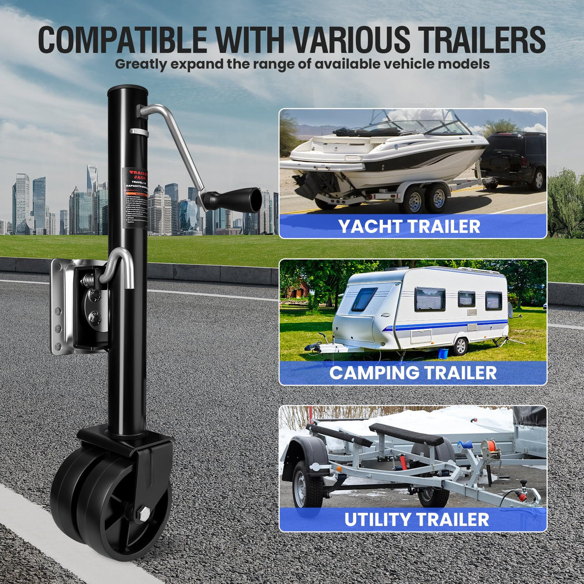 2000 lbs Dual Wheel Trailer Jack O92592