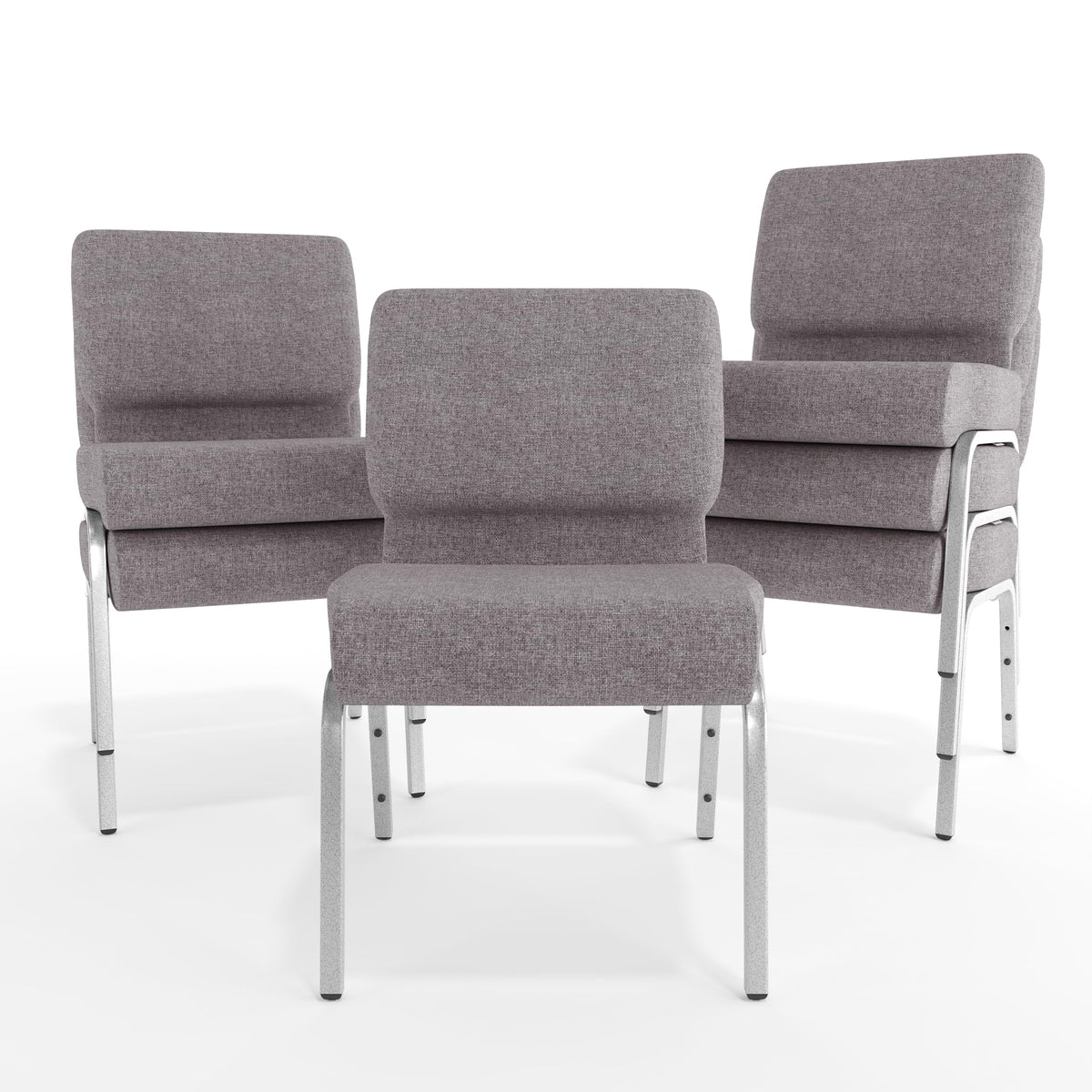 Gray 21" W Stacking Church Chair 4-Pack K2453